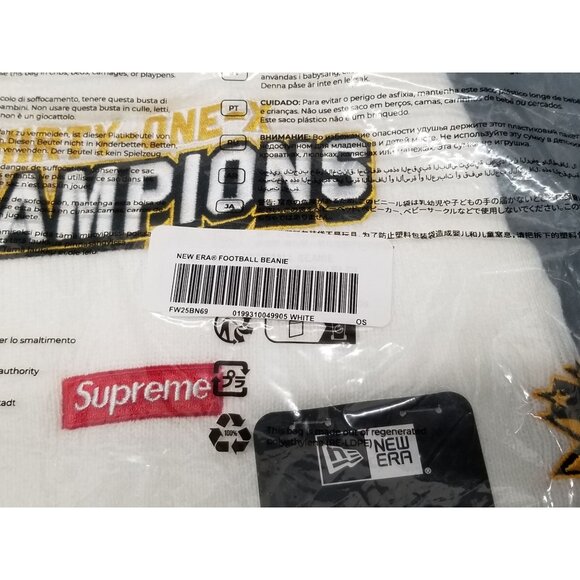 Supreme New Era Football Beanie (FW25) One Size BRAND NEW - Picture 3 of 3